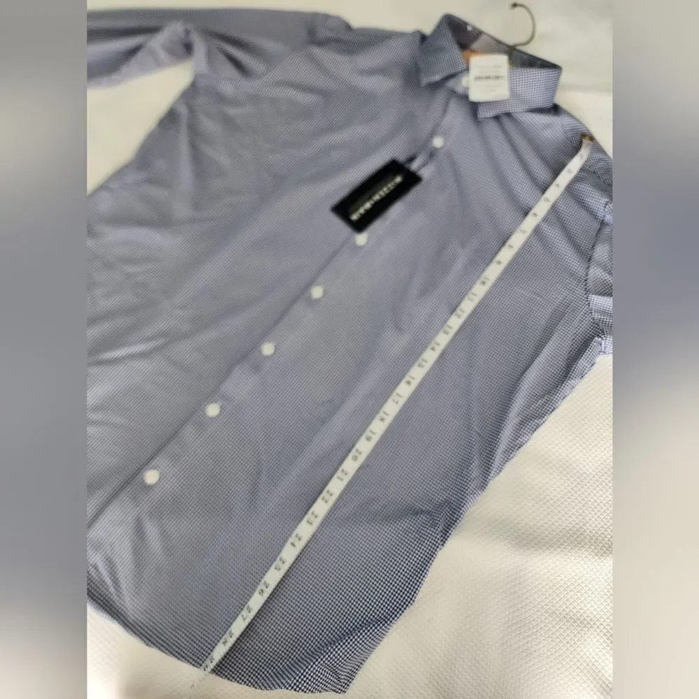 Mizzen+Main Navy Micro-Check Dress Shirt